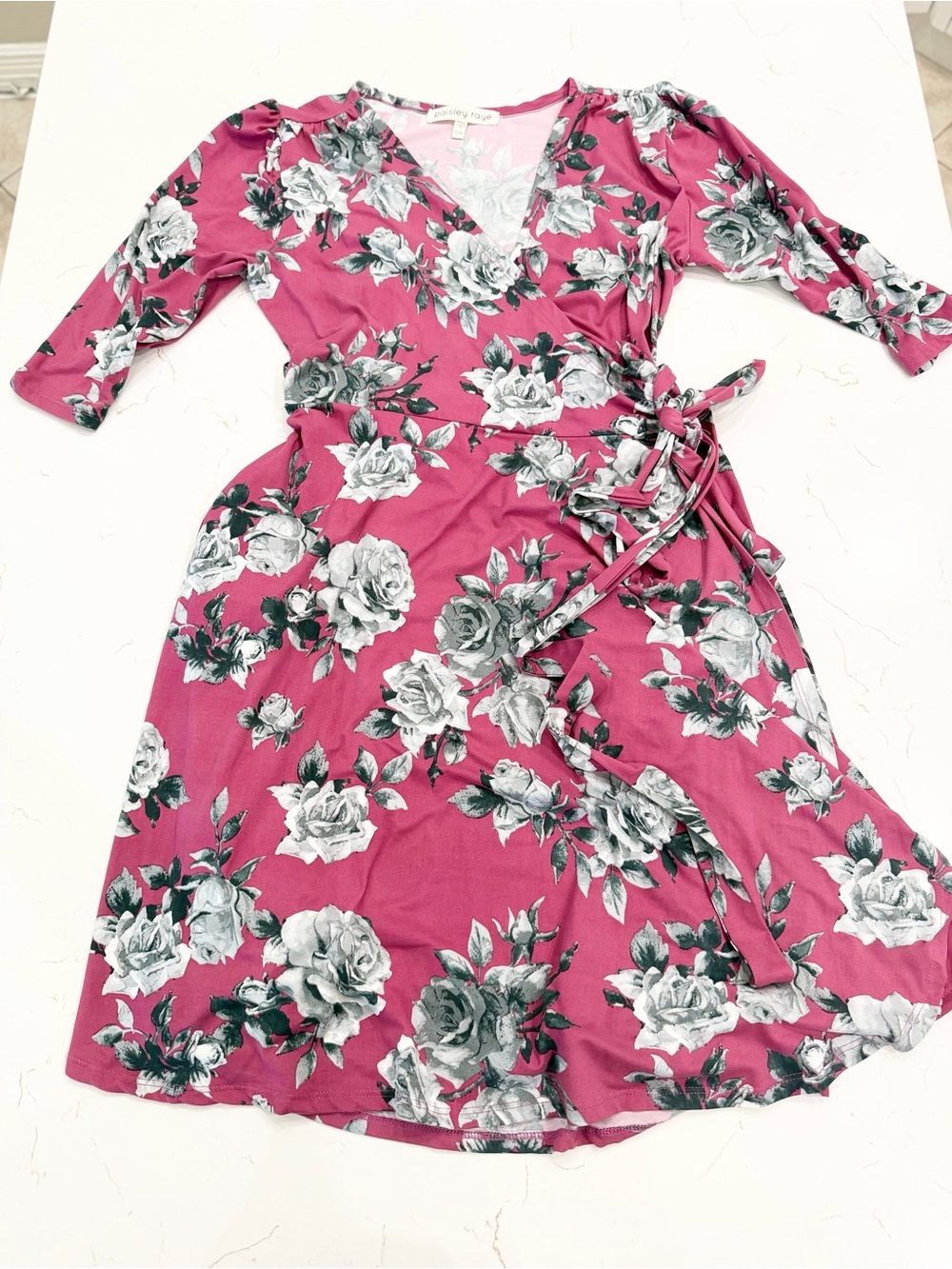 Paisley Raye Floral Wrap Dress Cottagecore Coquette Rose Print Date Night